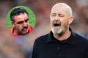 Scotland manager Steve Clarke at Euro 2024, main picture, and former England assistant John Gorman, inset