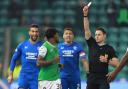 Nathan Moriah-Welsh was shown a straight red card against Rangers