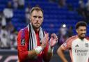 LYON, FRANCE - AUGUST 30: Goalkeeper Anthony Lopes of Lyon thanks supporters for standing after the Ligue 1 match between Olympique Lyonnais and RC Strasbourg Alsace at Groupama Stadium on August 30, 2024 in Lyon, France. (Photo by Eurasia Sport