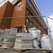 Scheduled building work in the Copland Road stand has hit delays