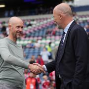 Philippe Clement and Erik ten Hag at Murrayfield
