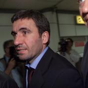 Galatasaray's midfielder, Gheorghe Hagi arrives at Glasgow Airport