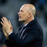 Philippe Clement applauds travelling fans in Malmo