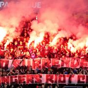 The Union Bears let off pyro and fireworks prior to the match