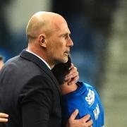 Philippe Clement and Ianis Hagi after red card decision