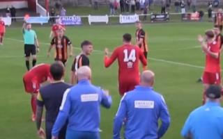 Kyle Lafferty was shown a straight red card for Johnstone Burgh against Auchinleck Talbot