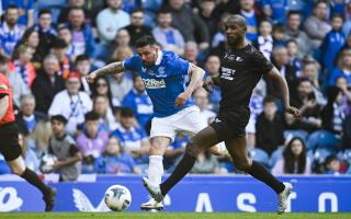 Nacho Novo plays in a charity match at Ibrox