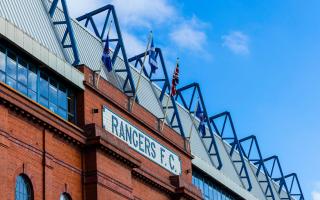 Rangers fans unveiled a banner outside Ibrox tonight