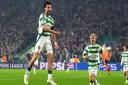 Nicolas Kuhn celebrates at Celtic Park