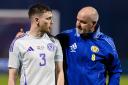 Scotland manager Steve Clarke, right, with his captain Andy Robertson