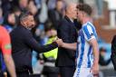 Kilmarnock manager Derek McInnes congratulates goal hero Marley Watkins