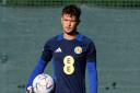 Cieran Slicker during a Scotland Under-21 training session at the Oriam