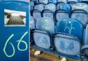 Graffiti and stickers in Ibrox away allocation after Hibs match