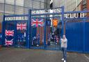 Rob Cross outside Ibrox Stadium