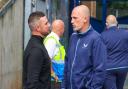 BIRMINGHAM, ENGLAND - JULY 24: Rangers manager Phlllipe Clement with former Rangers and Birmingham player Barry Ferguson during a Trevor Francis Memorial match between Birmingham City and Rangers at St Andrew's Stadium, on July 24, 2024, in Birmingham,