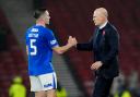 Rangers manager Philippe Clement congratulates John Souttar after the final whistle