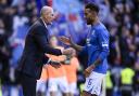 Rangers manager Philippe Clement shakes hands with Connor Goldson