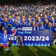 Rangers celebrate winning the Sky Sports Cup