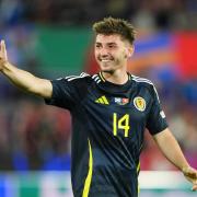 Billy Gilmour gives a thumbs up to Scotland fans