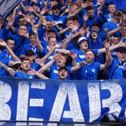 Rangers fans in the stands at Hampden Park