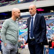 Erik ten Hag and Philippe Clement at Murrayfield in pre-season