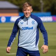 Connor Barron during a Rangers training session