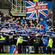 Rangers supporters at Tannadice in January 2023