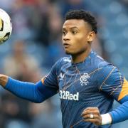 Oscar Cortes warms up before Rangers vs Dundee at Ibrox