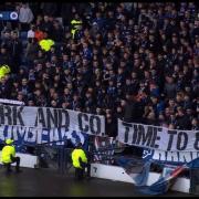 The Rangers banner at Hampden Park