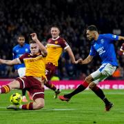 Rangers' Nedim Bajrami scores their side's second goal of the game