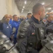 Rangers supporters were met by hostile policing