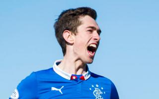 Ryan Hardie celebrates scoring for Rangers in 2015