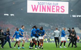 Rangers players celebrate 2023 Scottish Cup win