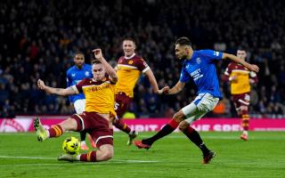 Rangers' Nedim Bajrami scores his side's second goal of the game