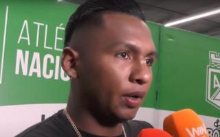 Alfredo Morelos speaks to the media